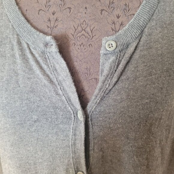 Eddie Bauer Womens 2XL Gray Button-Front Cardigan Sweater Cotton & Tencel Blend - Picture 4 of 8